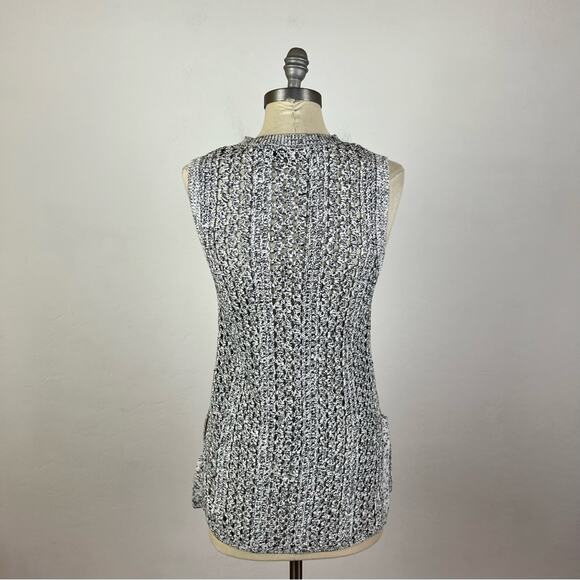 Theory Meenaly Black and White Knit Tunic - Picture 6 of 8